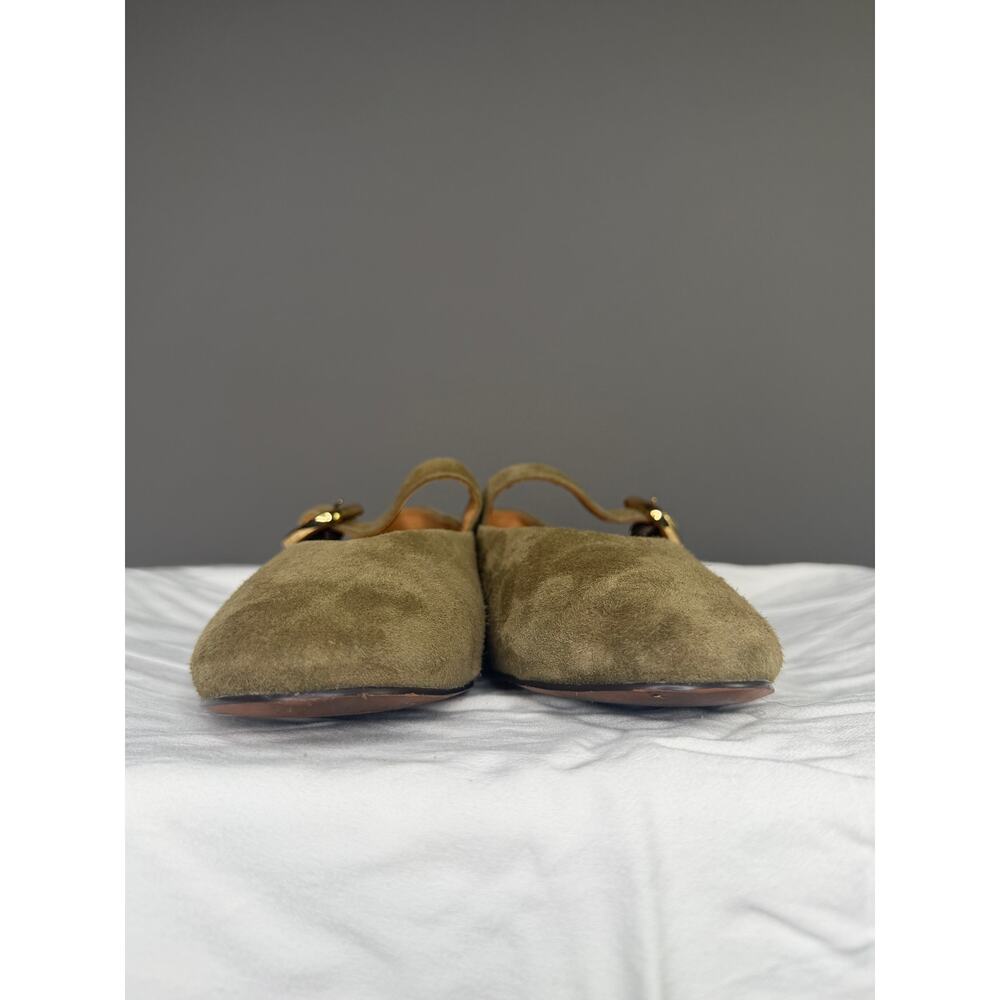 Madewell The Remy Mary Jane Flat in Aged Olive Green Suede Size 8 - Picture 14 of 16